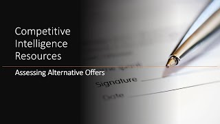 Competitive Intelligence Resources - Assessing Alternative Offers