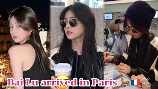 Fancams of Bai Lu arrived at Paris Airport, she looks so happy😀and her lucky fans🦌 |Daisy Daily