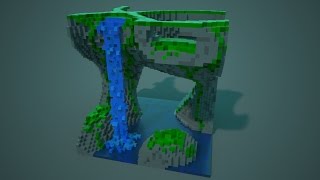 Voxel Modeling with Perlin Noise TimeLapse - MagicaVoxel