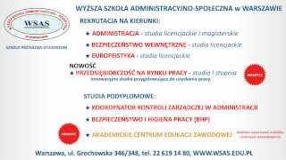 Wyższa Szkoła Administracyjno-Społeczna w Warszawie.