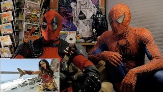 WOLVERINE vs WONDER WOMAN - REACTION SPANDEX - with SPIDER-MAN and DEADPOOL