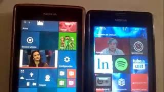 Lumia 520 comparacion Windows Mobile 10 Aniversary Update(redstone1) vs TH2 "derecha"