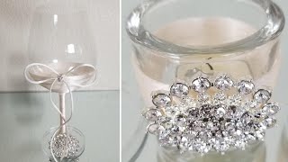 GLAM CANDLE HOLDERS | WINE GLASS CANDLE HOLDER | QUICK AND EASY DIY 2020