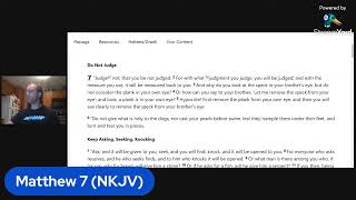 Reading Matthew 7 (NKJV) Full Context of Judging, Narrow Path, and Further Teachings by Jesus #Bible