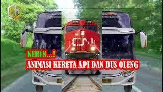 KEREN SERU ! ANimasi BUS OLENG DAN Kereta API | #railroad  #car  #train  #lokomotive