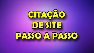 CITAÇÃO DE SITE INTERNET NO TCC