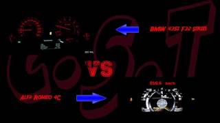 Car Speed Test BMW 435i F32 Series vs Alfa Romeo 4C Series Acceleration