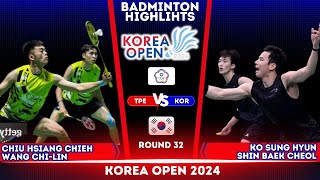 Chiu/Wang (TPE) vs Ko/Shin (KOR) | Korea Open 2024 Badminton