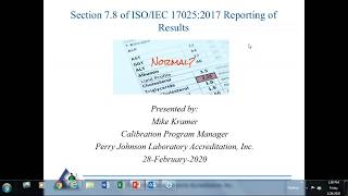 ISO/IEC 17025:2017 - Section 7.8 "Reporting of Results"