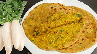 चटपटा मूली का पराँठा बनाने का आसान तरीक़ा | Mooli Ka Paratha Recipe | mooli paratha Winter Recipes