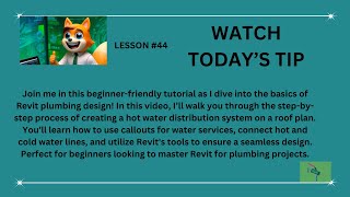 Part 44: Revit Plumbing Basics: Designing Hot Water Systems on Roof Plans.