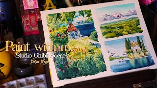 Paisaje mágico del Studio Ghibli en acuarela✨ - Paint with me  🎨