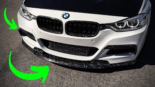 NEW Aggressive FORGED CARBON Front Bumper SETUP for My BMW F30 | New Front Lip + Front Fangs