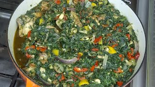 mouthwatering chicken and spinach recipe that you can enjoy with rice, swallow etc,😋😋