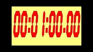 1 minutes Stopwatch with Yellow Background and Red Digits