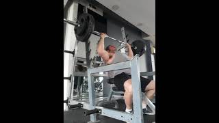 120KG/265 lb x3 seated shoulder press