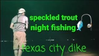 night fishing"speckled trou in texas city dike