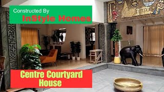 Center courtyard house design & construction by InStyle Homes. Chettinadu style house design.