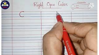 Writing Right Open curve  in the four line notebook | TEACHERS World of WONDERzzz | Right Open curve