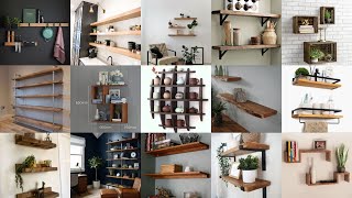 Stylish fashionable 15 wood wall design ideas Wooden wall mounted shelves Music genre Rock