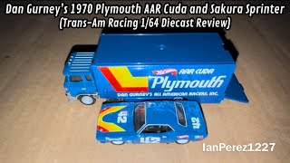 Dan Gurney’s 1970 Plymouth AAR Cuda and Sakura Sprinter (Trans-Am Racing 1/64 Diecast Review)