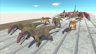 Race to eat Megalosaurus & Yutyrannus - Animal Revolt Battle Simulator