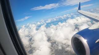 Delta 737-900er from Detroit (DTW) approaching Cancun (CUN) from over the Caribbean Sea, 3/7/22.