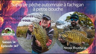 Superbe pêche automnale à l'achigan à petite bouche