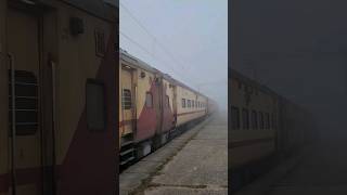 High speed 17609 Patna Purna express at 75km/h heading towards ddu 💥🔥 #fog #indianrailways #bihar