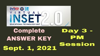 VIRTUAL INSET DAY 3 ANSWER KEY - AFTERNOON SESSION- SEPTEMBER 1, 2021