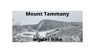 My first winter hike: Climbing Mt. Tammany in the snow.