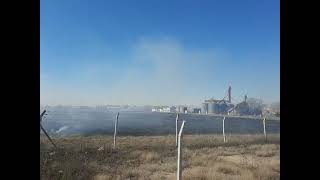 Así trabajaron los bomberos en uno de los accesos de la ciudad