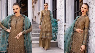 Maria.B Unstitched Embroidered Cotton Satin 3 Pieces Suit CST-808