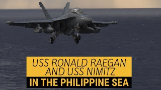 USS Ronald Raegan and USS Nimitz in the Philippine Sea