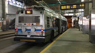 Trackless Trolleys at World Trade Center in Boston, MA