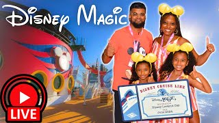 We just boarded the  Disney Magic 3 night preview to Lookout Cay! LIVE