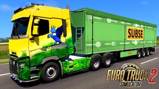 Renault Truck Drive On Straight Highway With Container| Euro Truck Simulator 2 | ETS2 |