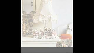 Dresden big size lamp with porcelain figurines, Collectible table lamp, Lace porcelain Made in Ge...