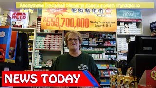 US News - Anonymous Powerball winner to donate portion of jackpot to charity