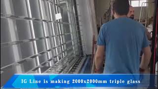 IG Line with Automatic Sealing Robot Triple Glazing Glass Production Line at European client factory