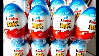 What Prizes Inside of COSTCO's Box of KINDER JOY SURPRISE EGGS? Toddler Unboxing Play Review of Toys