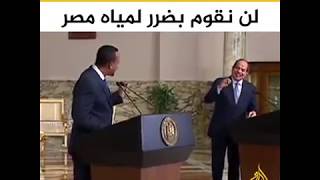 السيسي يطالب رئيس وزراء إثيوبيا ان يقسم بعدم الإضرار بمياه مصر