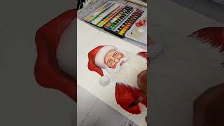 🔴 JOYOUS CHRISTMAS 🎄  Painting Santa 🎅  Watercolor #shorts