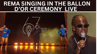 Rema singing at Ballon D"or Ceremony .#afrobeat #calmdownrema #ballondor2023 ##nigeria #football