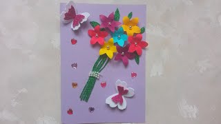 Beautiful card with flowers #craft #diy #flower #paper