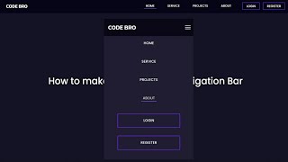 Navbar html css (How to make a responsive navigation bar with HTML,  CSS and very little js)