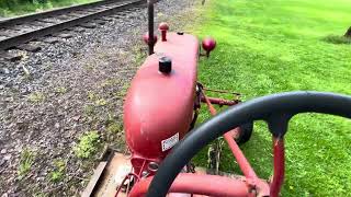 1948 McCormick Farmall Cub cold start and cutting grass C3 IH deck