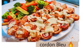 اقوي و اللذ وصفه للكوردن بلو ممكن تشوفها ! مع خضار سوتيه .. مش هتبطلوا تعملوه بعد كدا(cordon Bleu)🔥🌯