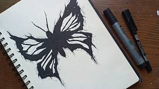 How to draw a Butterfly Tattoo | Tribal Tattoo Art | Tattoo ideas