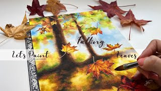 Painting Falling Leaves in Watercolor +Tips of MASKING FLUID 😲#tips #watercolor #painting #tutorial